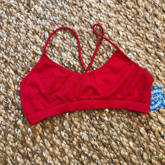 NWT - Free People Red Strappy Bralette - Picture 3 of 6